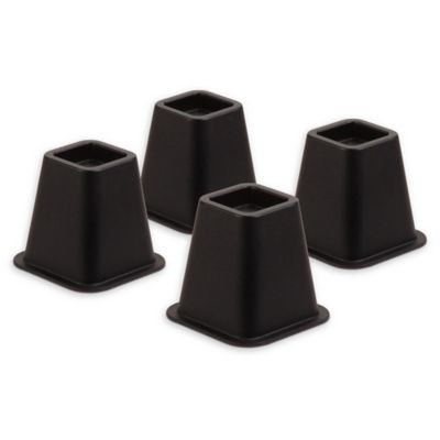 Honey-Can-Do&reg; Bed Risers in Black (Set of 4)