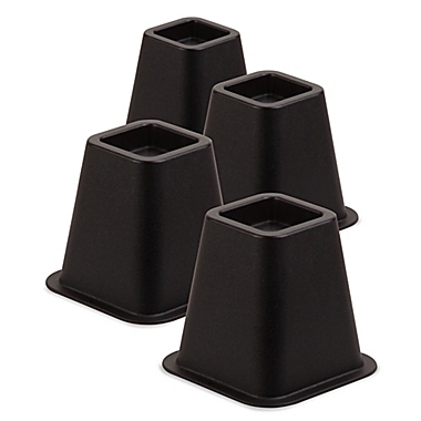 Honey-Can-Do&reg; Bed Risers in Black (Set of 4). View a larger version of this product image.