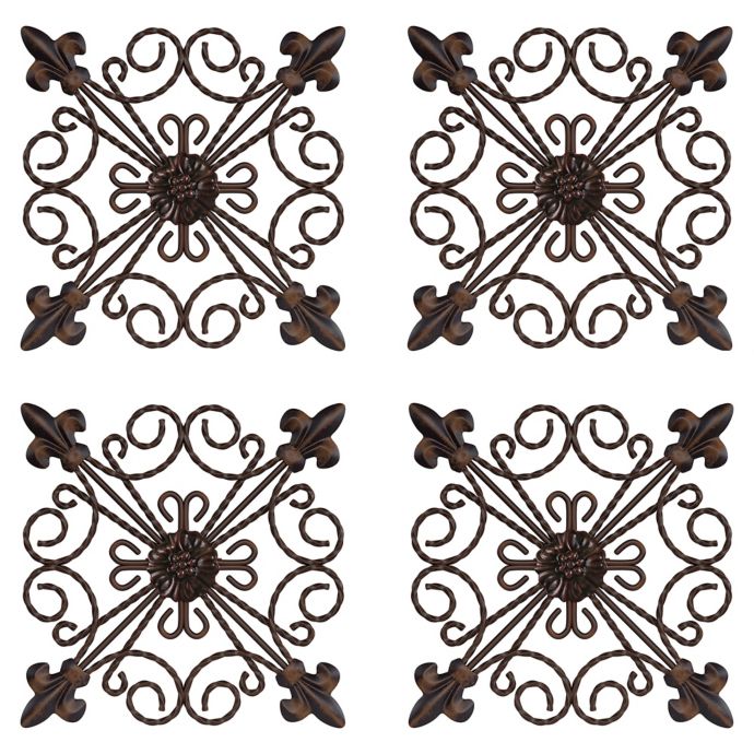 Medallion 8-Inch Square Metal Wall Art (Set of 4) | Bed Bath & Beyond