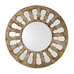 Forest Gate™ Solid Wood 32-Inch Round Wall Mirror in Barnwood