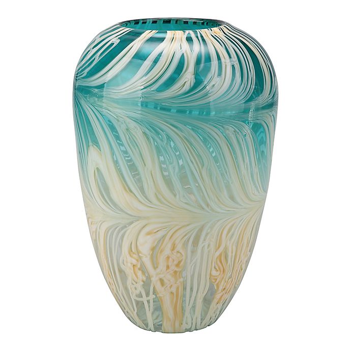 11 by 14-Inch A/&B Home Candia Ceramic Vase Pale Turquoise