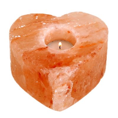 Himalayan Glow Salt Heart Candle Holder
