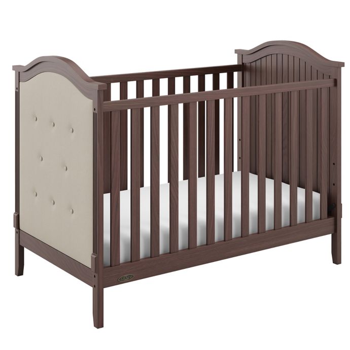 Graco Linden Upholstered 3 In 1 Convertible Crib In Walnut Sand