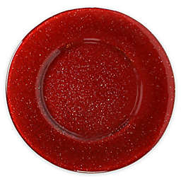 Villeroy and Boch Glass Charger Plate in Red Glitter