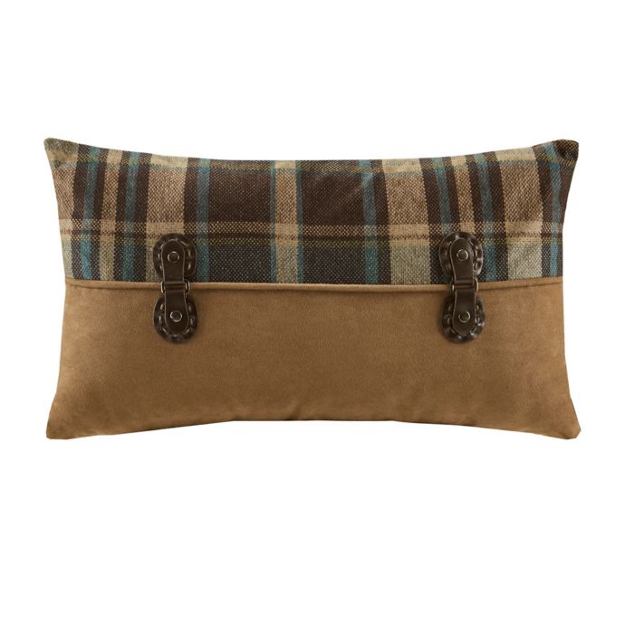 Woolrich Hadley Plaid Pieced Rectangle Throw Pillow In Brown