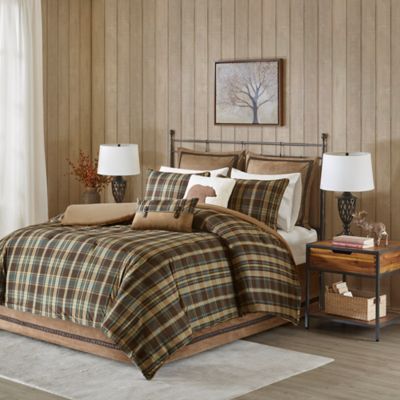 brown plaid comforter twin