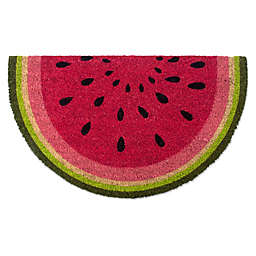 Design Imports Watermelon 18" x 30" Coir Door Mat in Pink
