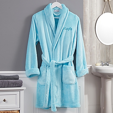 Classic Embroidered Short Fleece Robe. View a larger version of this product image.