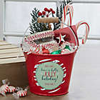 Alternate image 1 for Holly Jolly Personalized Mini Metal Teacher Bucket