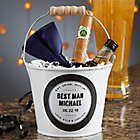 Alternate image 2 for Wedding Party Favor Personalized Mini Metal Bucket