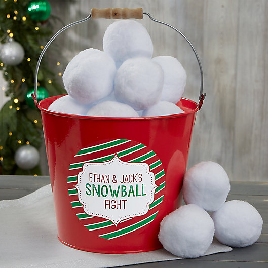 Alternate image 1 for Indoor Snowball Fight Personalized Metal Bucket