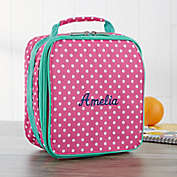 Pink Polka Dot Embroidered Lunch Box