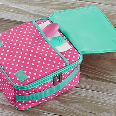 Pink Polka Dot Embroidered Lunch Box. View a larger version of this product image.