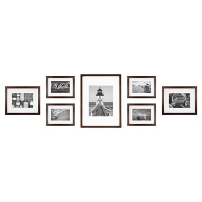 7-Piece Gallery Wood Picture Frame Set in Walnut