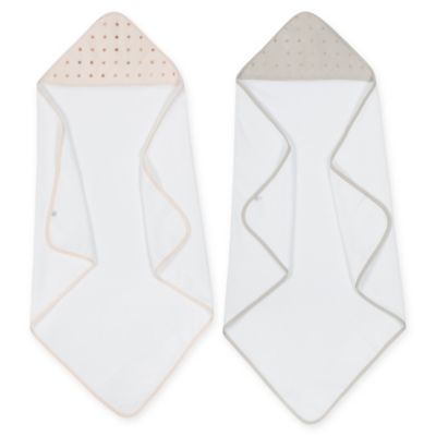 Just Born&reg; Sparkle 2-Pack Hooded Towel in Rose Gold