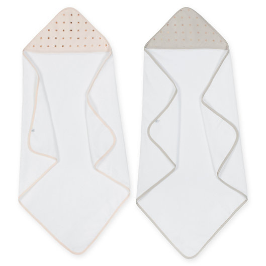 Alternate image 1 for Just Born® Sparkle 2-Pack Hooded Towel in Rose Gold