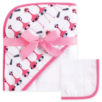flamingo baby towel