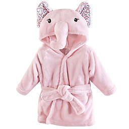 Little Treasures Size 0-9M Floral Elephant Hooded Bathrobe in Pink
