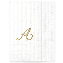 White Stripe Monogram Letter 32-Count Paper Guest Towels