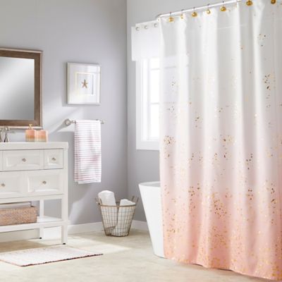 pink and gold shower curtain