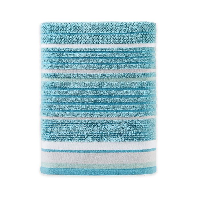 Seabrook Stripe Bath Towel in Teal | Bed Bath & Beyond