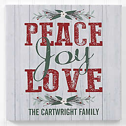 Peace, Joy, Love Personalized Canvas Print