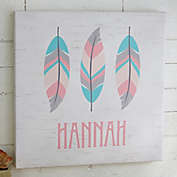 3 Feathers Personalized Boho Collection Canvas