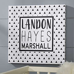 Black & White Personalized Baby Canvas