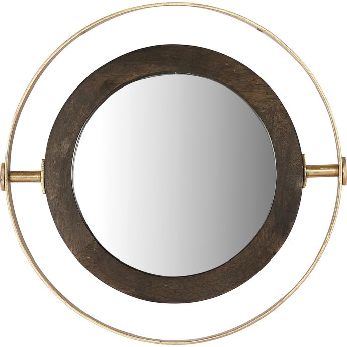 Kyndal Framed 24Inch Oval Wall Mirror in Brass/Black Bed Bath & Beyond