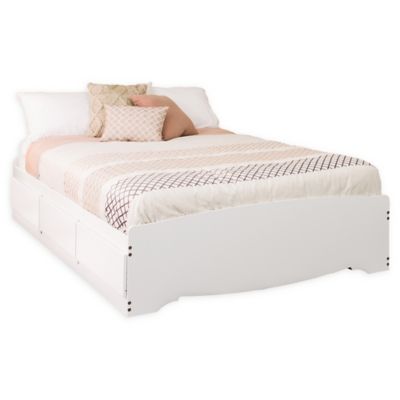 Mates Queen Platform Storage Bed with 6 Drawers in White