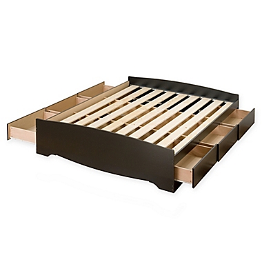 Mates Queen Platform Storage Bed with 6 Drawers in Black. View a larger version of this product image.
