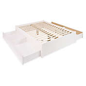 4-Post Queen Platform Storage Bed with 4 Drawers in White