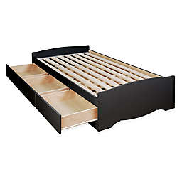 Mates Twin Platform Storage Bed with 3 Drawers in Black