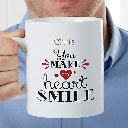 Alternate image 1 for You Make My Heart Smile Personalized 30 Oz Coffee Mug