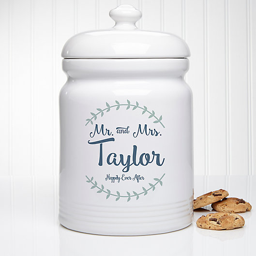 Alternate image 1 for Mr. and Mrs. Laurel Leaf Personalized Cookie Jar