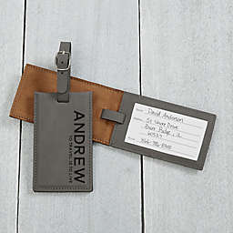 Bold Style Personalized Luggage Tag in Charcoal