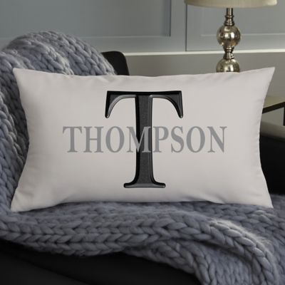 monogrammed bolster pillow