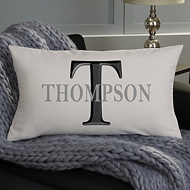 Monogram Personalized Lumbar Throw Pillow. View a larger version of this product image.