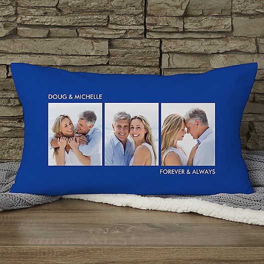 Alternate image 1 for Picture Perfect Personalized Lumbar 3-Photo Pillow