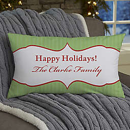 Classic Holiday Personalized Lumbar-Photo Throw Pillow