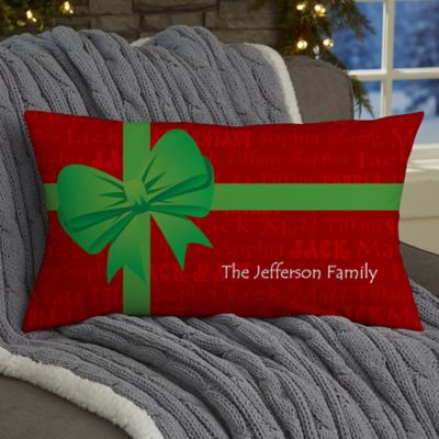 Christmas Present Personalized Lumbar Throw Pillow