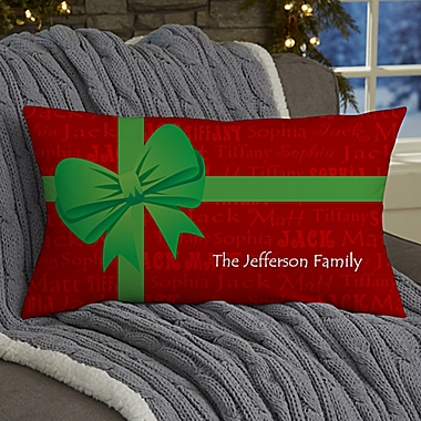 Christmas Present Personalized Lumbar Throw Pillow. View a larger version of this product image.