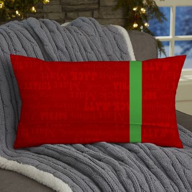 Christmas Present Personalized Lumbar Throw Pillow. View a larger version of this product image.