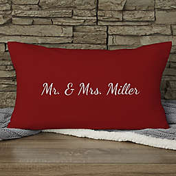 Our Wedding Date Personalized Lumbar Throw Pillow
