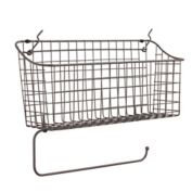 Spectrum&trade; Pegboard Wire Basket with Paper Towel Holder in Grey