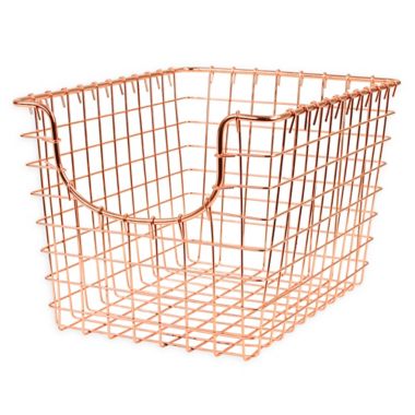 Spectrum&trade; Small Metal Scoop Basket in Copper. View a larger version of this product image.