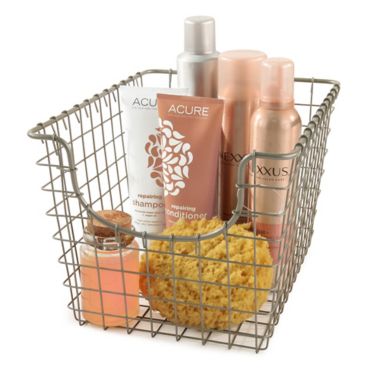 Spectrum&trade; Small Metal Scoop Basket in Nickel. View a larger version of this product image.