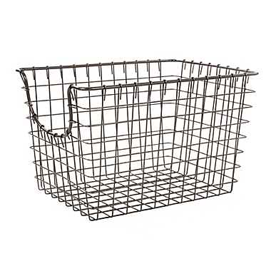 Spectrum&trade; Small Metal Scoop Basket in Grey. View a larger version of this product image.