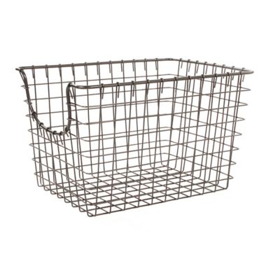Spectrum&trade; Small Metal Scoop Basket in Grey. View a larger version of this product image.