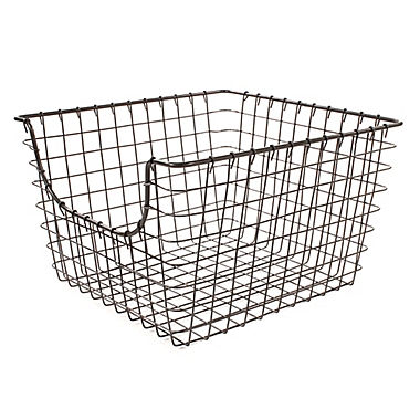 Spectrum&trade; Medium Metal Scoop Basket in Grey. View a larger version of this product image.